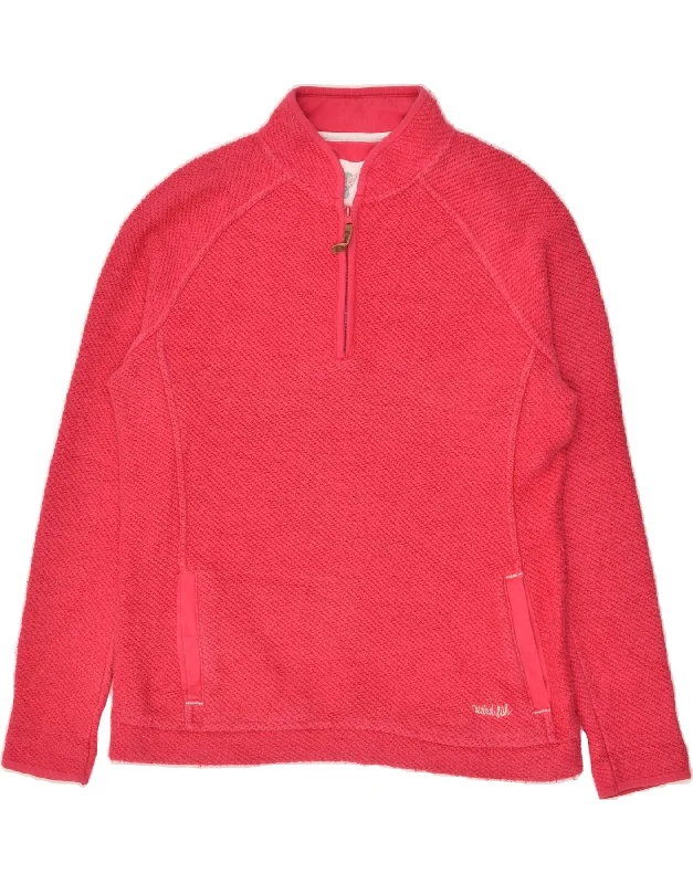 Huge Discounts WEIRD FISH Womens Zip Neck Sweatshirt Jumper UK 14 Large Red Cotton