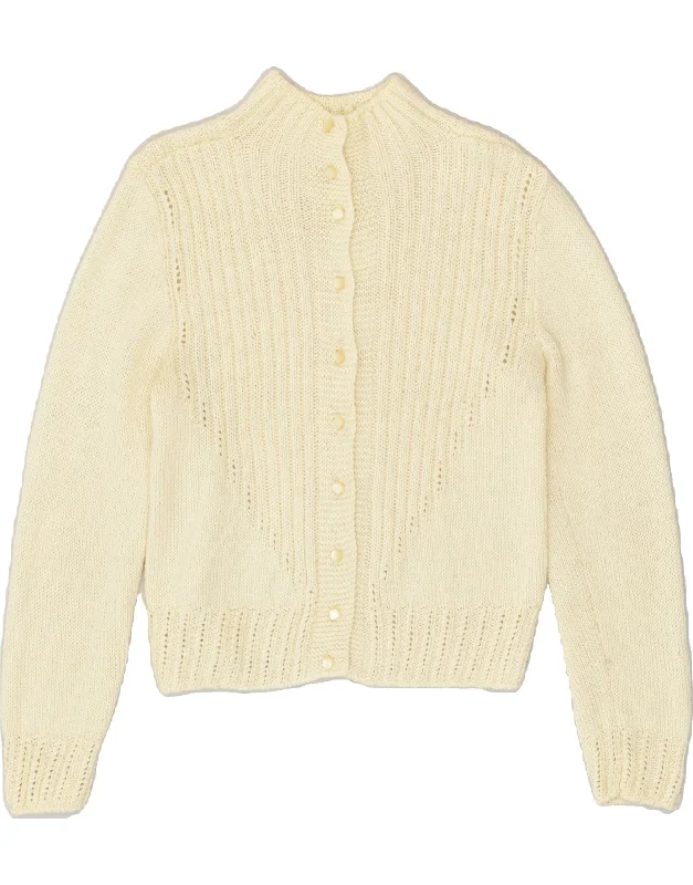 Deal Frenzy VINTAGE Womens Cardigan Sweater UK 14 Medium Off White