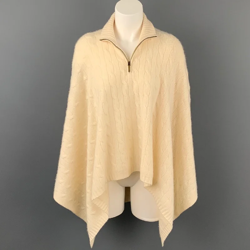 Discount Deals RALPH LAUREN Black Label Size M/L Cream Cashmere Poncho Cape