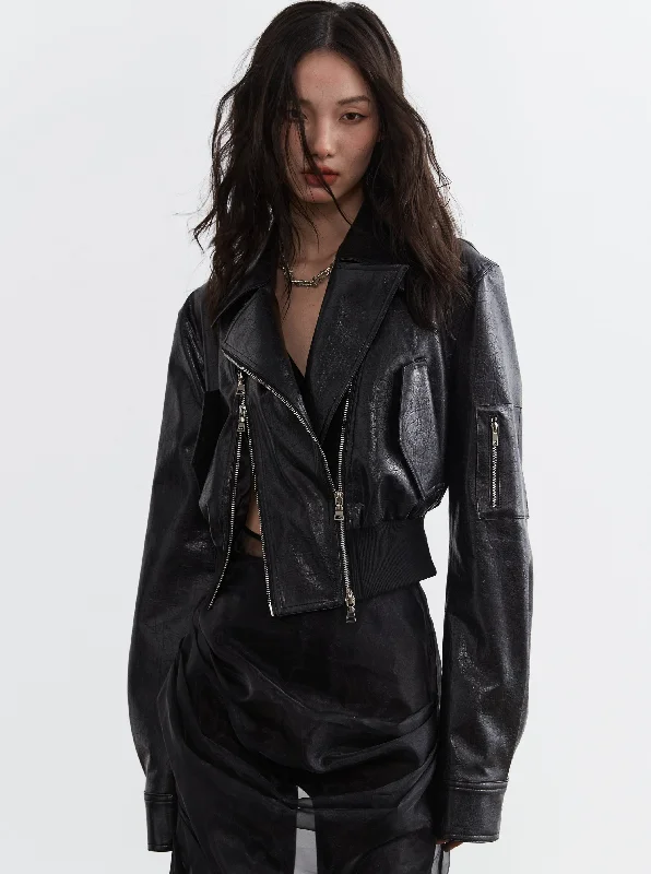 Unmissable Offer Ultra Cropped Biker Jacket