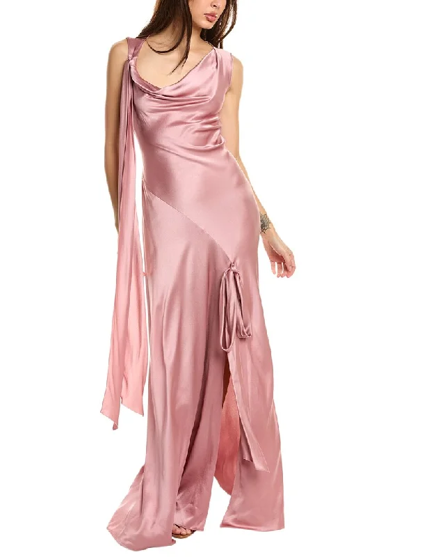 Exclusive Deal Alberta Ferretti Satin Silk Gown