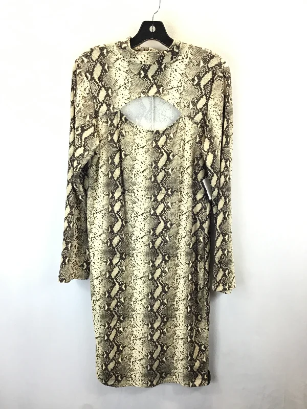 Discount Deals Dress Casual Midi By Clothes Mentor In Animal Print, Size: 1x