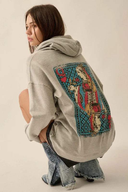 Exclusive Offers Queen of Hearts Back-Print Graphic Hoodie